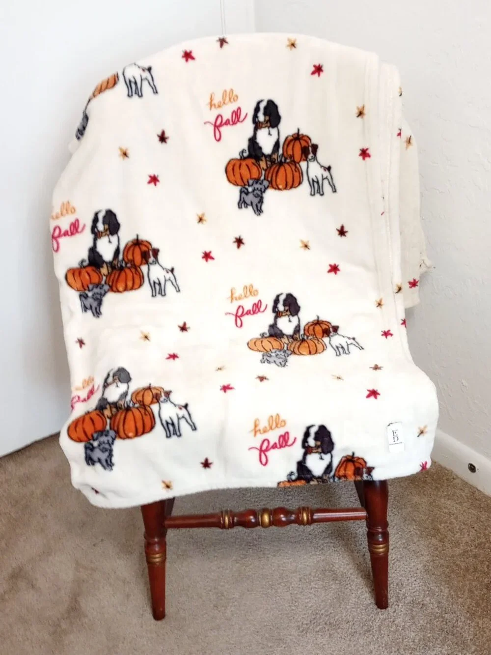 Ellen Degeneres Hello Fall Ultra Plush Soft Dog Motif Throw
